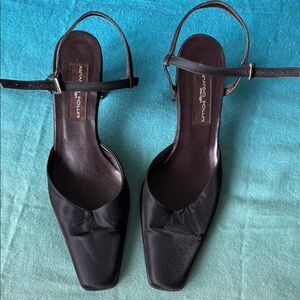 Armando Pollini Black Silk Heels